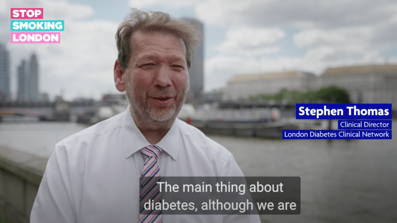 Stephen Thomas - Clinical Director, London Diabetes Clinical Network - explains how smoking makes diabetes worse and can increase of your risk of developing type 2 diabetes.